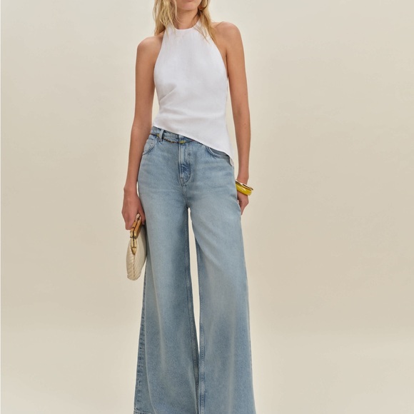 Reformation Reese Linen White Halter Tank Top - Picture 3 of 3